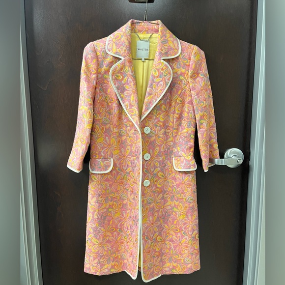Walter Baker Brocade Daisy Coat Blazer Jacket - Picture 2 of 12